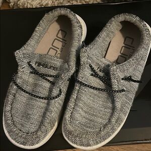 Hey Dude Gray Slip-On Loafers with Knit Upper